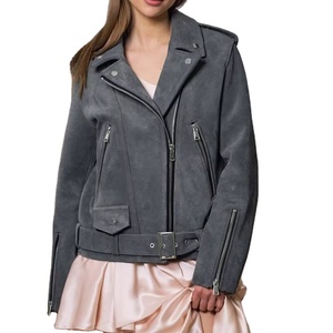 High Quality Customizable <b>Women's</b> Men's Casual Quilted <b>Suede</b> Winter <b>Jacket</b> Zipper Closure Waterproof Windproof Fleece Lined - Product Image 1