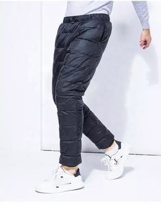 Pantalon d'hiver pour homme en duvet noir de haute qualité, nouvelle arrivée, lettres, chaud, épais, en coton, avec poches - Product Image 1