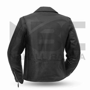 Chaqueta de Motociclista de Cuero Negra para Hombre y Mujer, Talla Grande, Resistente al Viento, con Diseño Hecho a Mano - Product Image 2