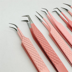 แหนบต่อขนตา45 75องศาบางตรงฉลากส่วนตัวที่แข็งแรงแหนบปลายไฟเบอร์แหนบต่อขนตาแบบกำหนดเอง - Product Image 6