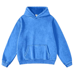 Personnalisé 400 Grammes Surdimensionné DTG Imprimable Blanc Pull Acid Wash Hoodie Hommes Solide Couleur Lâche Hoodie Fabricants - Product Image 3