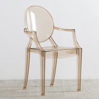 Chaise acrylique d'accoudoir de résine de luxe en plastique transparent chaises d'événement en plastique transparent pour mariage