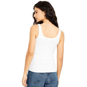 Camiseta sin Mangas Blanca de Alta Calidad para Mujer, Ajustada, de Algodón y Elastano, Informal y Deportiva, Proveedor de Marca Privada OEM - Product Image 2