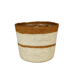 Seagrass Jute Weaved Flower Basket Handwoven Rice Straw Basket <b>Plastic</b> Liner 1 Gallon Durable Eco-Friendly Biodegradable <b>Pot</b> - Product Image 5