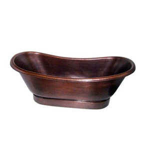 Baignoire autoportante en cuivre pur de haute qualité, forme personnalisée, finition noire et argentée pour application en salle de bain - Product Image 5