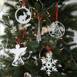 Ornement de Noël de décor d'arbre en métal d'impression de couleur de conception unique de luxe avec - Product Image 3