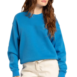 Sudadera de Mujer Lisa y Moderna, Color Azul Cielo, Cuello Redondo, Sudadera Básica de Felpa Suave, Ideal para Logotipo Personalizado - Product Image 1