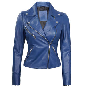 Chaquetas de cuero genuino para mujer Logotipo y diseño personalizados de alta calidad MOQ bajo Chaquetas de cuero para mujer - Product Image 1
