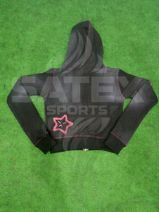 Sudadera con Capucha de Invierno para Mujer, Personalizada, de Alta Calidad, con Estampado de Serigrafía y Pedrería, 100% Algodón, Gruesa, Lisa, Lavada al Ácido, Extragrande, con Cremallera y Corte Recortado - Product Image 5