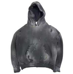 Sweat à capuche d'hiver pour femme anti-rides et respirant - Vintage, double délavage acide, effet délavé au soleil, design personnalisé sur le devant, streetwear 100% - Product Image 4