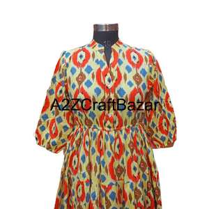 Robe indienne Himanshi vintage mi-longue à fleurs, en coton écologique respirant, coupe confortable, facile à assortir, pour un usage quotidien, différentes tailles - Product Image 2