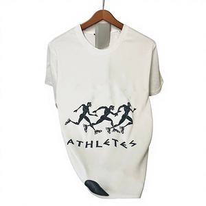 Camiseta de Manga Corta para Hombre, Talla Grande, Seda/Algodón, Anti-Pilling, Sólida, 300 Gramos, Cuello Redondo, Casual, Transpirable, Ecológica, OEM, ODM - Product Image 1