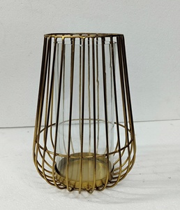Metal <b>Candlestick</b> <b>Holder</b> for Weddings & Festivals Elegant Party Decoration with Candle Jars <b>Gold</b> Color Finished - Product Image 4