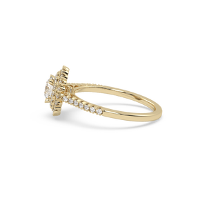 Anillo Unisex AJRETAIL con Halo de Oro Amarillo y Diamante Cultivado en Laboratorio de 1.176 Quilates, Color G, Claridad VS2, Certificado IGI, para Boda o Compromiso - Product Image 2