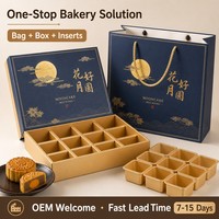 Boîte Cadeau Personnalisée pour Gâteaux de Lune de la Fête de la Mi-Automne, Emballage de Luxe Découpé au Laser, Coffret Vide de 8 Pièces pour Pâtisseries et Chocolats