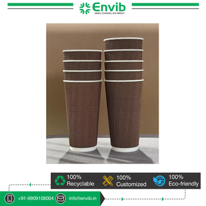 Taza de papel resistente al calor de triple pared ondulada de 12oz, diseños personalizados, colores Kraft blanco y negro, excelente calidad - Product Image 6