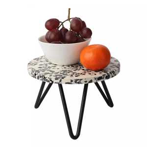 artisanal Wood Inlay &<b>Epoxy</b> <b>Resin</b> Cake Stand Stylish Metal Base Dessert Display for Celebration Festive Gatherings & Home Decor - Product Image 2