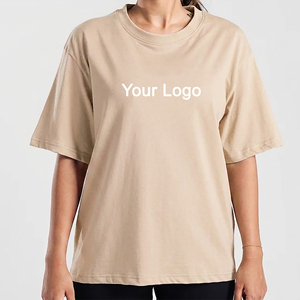 เสื้อยืดคอกลมโอเวอร์ไซส์ทรงหลวม ผ้าฝ้าย 100% ระบายอากาศดี แขนสั้น สีพื้น พิมพ์ลายโลโก้ เสื้อยืดผู้หญิง ขายดี - Product Image 4