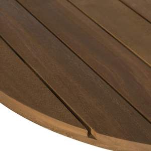 Mesa redonda de madera maciza rústica Diseño robusto para encantadores espacios de comedor interiores o exteriores - Product Image 4