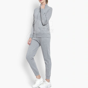 Séchage rapide hiver femmes survêtements 100% coton décontracté solide col montant léger respirant écologique 2 pièces ensemble - Product Image 3