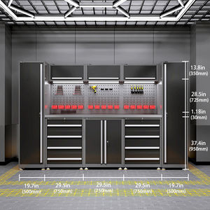 ตู้เก็บเครื่องมือช่างซ่อมรถยนต์แบบปรับแต่งได้ ทำจากเหล็กกล้าไร้สนิม รถเข็นเก็บเครื่องมือโลหะสำหรับอู่ซ่อมรถยนต์ ใช้ในโรงรถ - Product Image 2