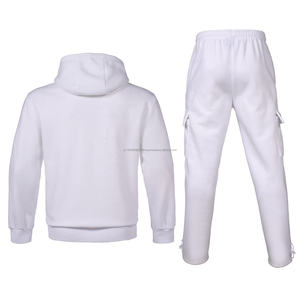 Ensemble de survêtement pour homme avec sweat à capuche à double fermeture éclair personnalisé 350 g/m², pantalon de survêtement en strass Freece, 2 pièces, mode streetwear pour homme, taille plus - Product Image 6