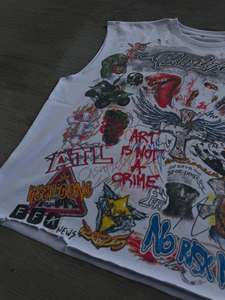 Camiseta sin mangas para hombre, ropa deportiva de gran tamaño con estampado Dtg de lavado ácido desgastado Vintage de algodón personalizado, camiseta sin mangas para hombre - Product Image 4