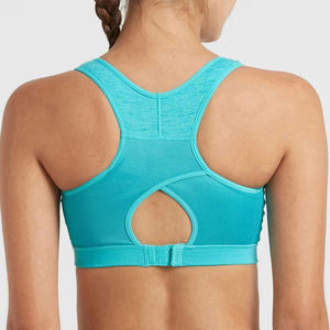 Nueva llegada Sujetador deportivo de alta calidad para mujer Sujetador de fitness liso con logotipo frontal Venta en línea - Product Image 2