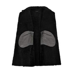 This is a men's <b>black</b> single-breasted shearling sheepskin <b>trench</b> <b>coat</b> - Product Image 6