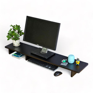Natural Rubber Wood Monitor <b>Stand</b> 120x25x10cm for <b>Screens</b> up to 32 Inches 90 Degree Tilt Angle Model MS68011 - Product Image 1