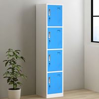 Casier de rangement métallique assemblé à 4 portes, 4 niveaux, ventilé, avec serrure électronique, durable, écologique, pour gymnases, bureaux, employés, étudiants