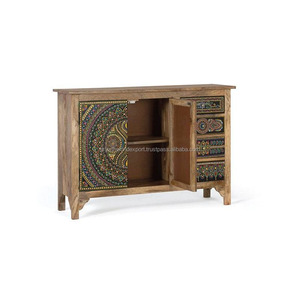 Aparador moderno de 1 cajón y 1 puerta de madera maciza pintada a mano fina más vendida para comedor, cocina, muebles de sala de estar de Hotel - Product Image 2