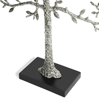 Sculpture d'arbre en métal doré faite à la main de luxe pour la décoration intérieure, ornement d'art moderne Diwali avec base noire, pièce maîtresse élégante