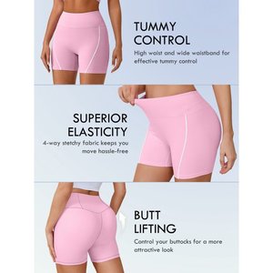 <b>Womens</b> Workout Impact <b>Shorts</b> Scrunch Butt Lifting Gym Seamless Booty Biker <b>Shorts</b>, Light Blue L - Product Image 5