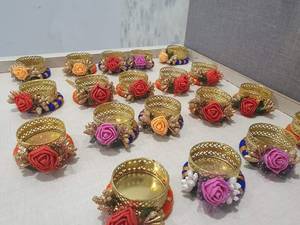 Handmade <b>Multi</b> <b>Color</b> Artificial Flower Tea <b>Light</b> Holders Diyas Diwali Gift Home Festival Decorations Candle Holder Wholesale OEM - Product Image 2