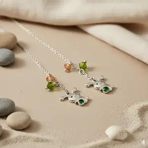 Bracelet en argent sterling 925 avec pendentif lapin pour femmes - Bijoux cadeau tendance - Product Image 1