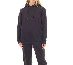 Sweat à capuche noir de couleur unie pour femmes Design surdimensionné respirant de haute qualité pour une utilisation en plein air en hiver - Product Image 6