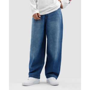 กางเกงยีนส์ทรงบอยเฟรนด์ขาบาน ระบายอากาศได้ดี เอวสูง ไซส์ XL ตกแต่งด้วยเทคนิคการประดับคริสตัลและรอยขาด - Product Image 3