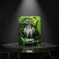 Emballage personnalisé imprimé noir 300K White Panther, emballage de pilules Green Rhino, carte d'emballage avec boîte de présentation