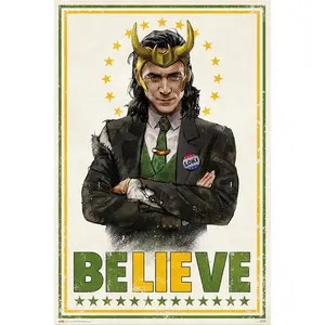 Affiche Loki de Tom Hiddleston, design moderne, art mural sur toile, concept 'Believe' - Product Image 3