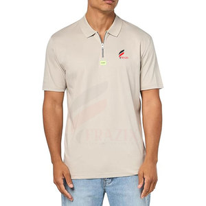 Cómoda camiseta Polo con media cremallera para hombre, camiseta Polo de secado rápido para hombre, camiseta Polo de algodón de talla grande para hombre - Product Image 1