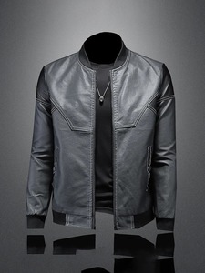 เสื้อแจ็คเก็ตหนังแท้สไตล์ลำลองสำหรับผู้ชาย ปกเบสบอล แฟชั่นกันน้ำ  คอลเลคชั่นใหม่ ฤดูใบไม้ร่วง ฤดูหนาว  ขนเฟอร์เทียมสุดฮิต - Product Image 6