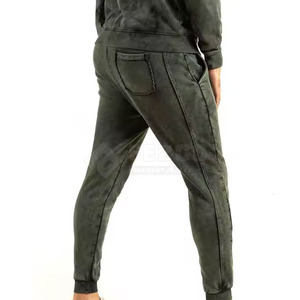 OEM custom track suit Solid color acid wash hoodie Cotton breathable fleece suit Quick dry winter wear Hooded Casual Winter Wear - Product Image 4