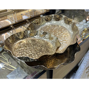 Cuencos de hoja de aluminio decorativos para el hogar con diseño de texturas chapado en oro multiusos platos y cuenco para servir frutas de alta calidad - Product Image 3