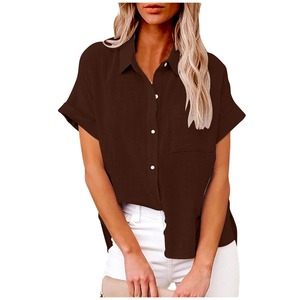Tops à manches courtes Tee-shirt Femme Haute qualité Été Décontracté T-shirts pour femmes en coton et lin Blouse Femme Vêtements décontractés T-shirt - Product Image 6