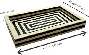 ถาดเสิร์ฟลายเรซินสีดำและสีขาวสำหรับบ้านสำนักงานร้านอาหารบาร์ - Product Image 3