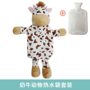 Bouteille d'eau chaude en polyester personnalisée, réutilisable, mignonne, remplie d'eau, style animal, épaisse, en peluche de dessin animé - Product Image 5