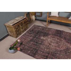 Tapis turc vintage 5,3x8,2 pieds, tapis patchwork rouge - Product Image 5
