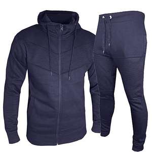 OEM survêtement technique en polaire coupe étroite pour hommes, survêtement de marque privée, ensemble de jogging en polaire technique - Product Image 1