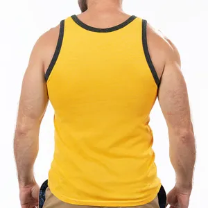 Customizable Logo Dynamic Polyester <b>V</b>-Neck Tank Top Quick-Dry Slim Fit Design Summer Active Wear Casual Solid Color for Men - Product Image 4